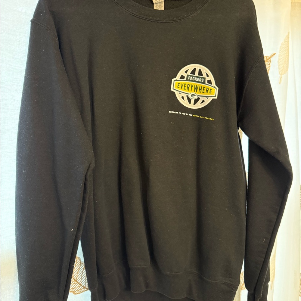 Gildan Black Crewneck Sweatshirt with Yellow Logo